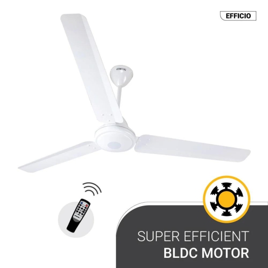 Atomberg Efficio 1400 mm BLDC Motor with Remote 3 Blade Ceiling Fan (White, Pack of 1)