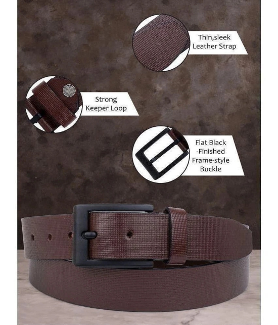 Loopa - Brown 100% Leather Mens Formal Belt ( Pack of 1 ) - None