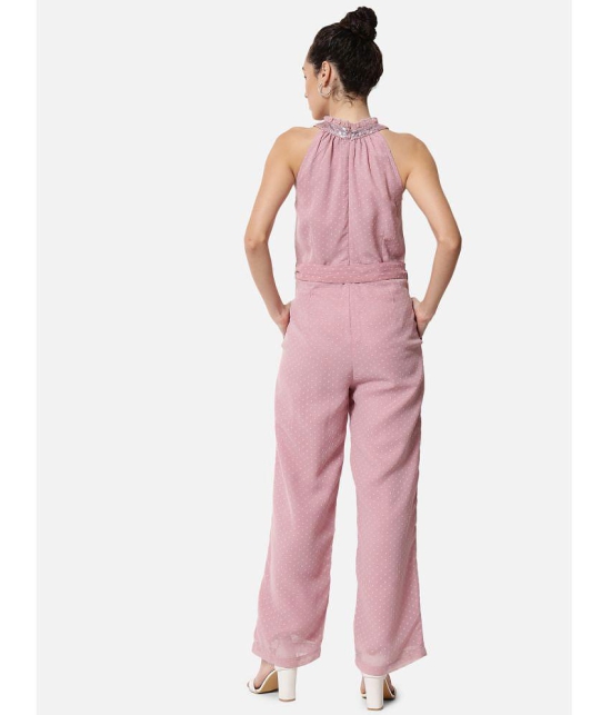 ALL WAYS YOU Pink Georgette Regular Fit Womens Jumpsuit ( Pack of 1 ) - None