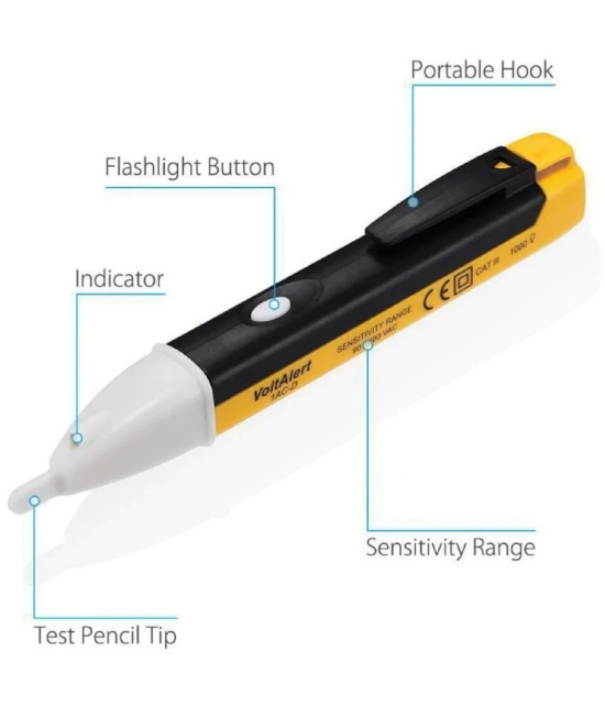 Rangwell Led Flash Light VoltAlert 1AC-D 90-1000VAC Voltage Tester Voltage Meter Non Contact Electric Voltage Power Detector Electrical Testing Pen