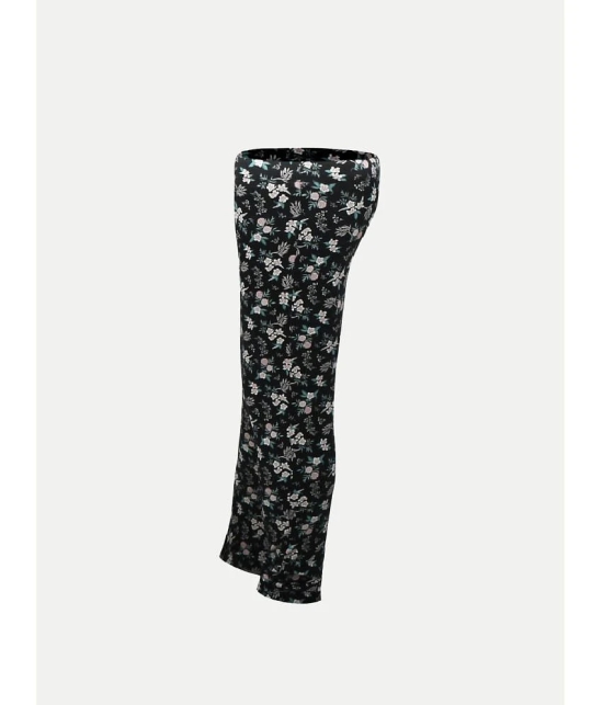 Teen Girls Black Floral -printed Pants - 10-11 Years