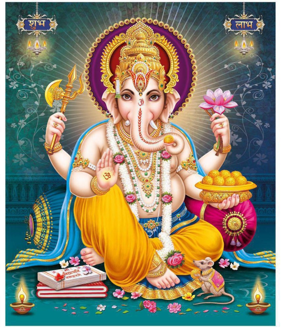 Asmi Collection Beautiful God Ganesha Self Adhesive Wall Sticker ( 72 x 60 cms )