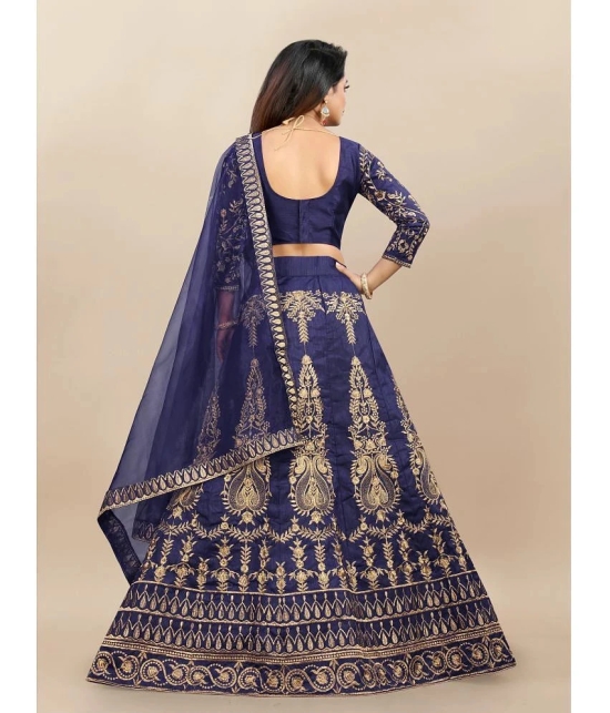 JULEE Blue Silk Girls Lehenga Choli Set ( Pack of 1 ) - None