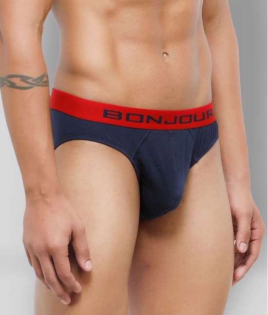 Bonjour - Navy Blue Cotton Blend Mens Briefs ( Pack of 1 ) - XXL