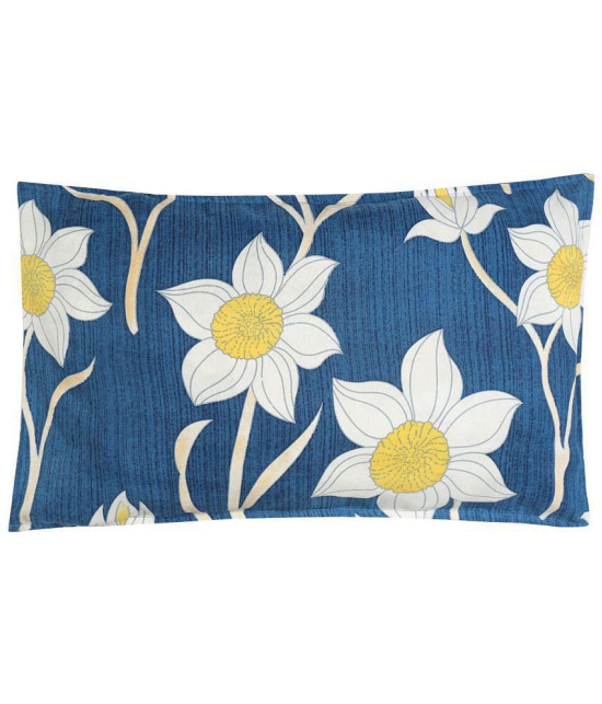 HOMETALES Microfiber Floral Single Bedsheet with One Pillow Cover -Blue - Blue