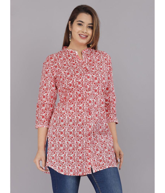 JC4U - Peach Cotton Women''s Ethnic Tunic ( Pack of 1 ) - None