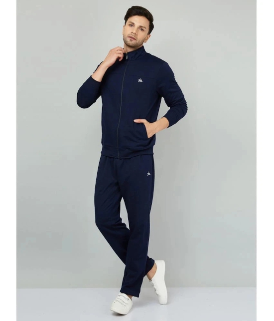 YHA Navy Blue Fleece Regular Fit Mens Tracksuit ( Pack of 1 ) - None