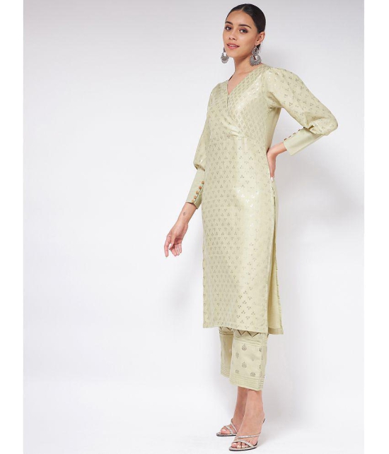 Pannkh - Green Polyester Womens Straight Kurti ( Pack of 1 ) - None