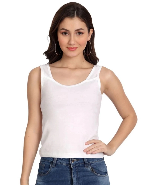 AIMLY Cotton Camisoles - White Single - None