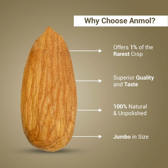 Nutraj Anmol Jumbo Size Sonora Almonds 500gm 500g