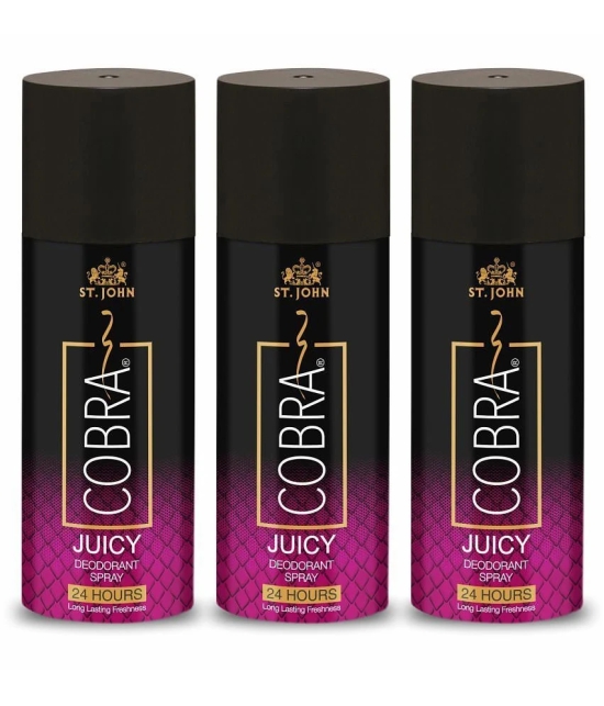 ST.JOHN Cobra Long-Lasting Deodorant Juicy 150ml Deodorant Spray for Men 150ml - Pack of 3