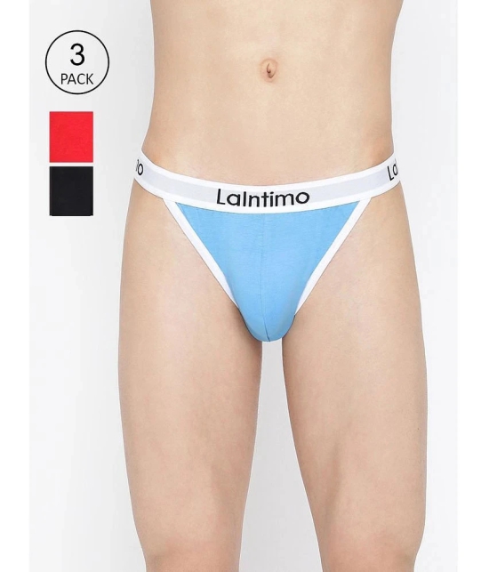 La Intimo Multicolor Cotton Mens Briefs ( Pack of 3 ) - None