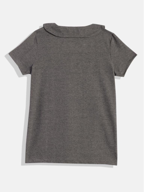 Girls Charcoal Polo T-shirt