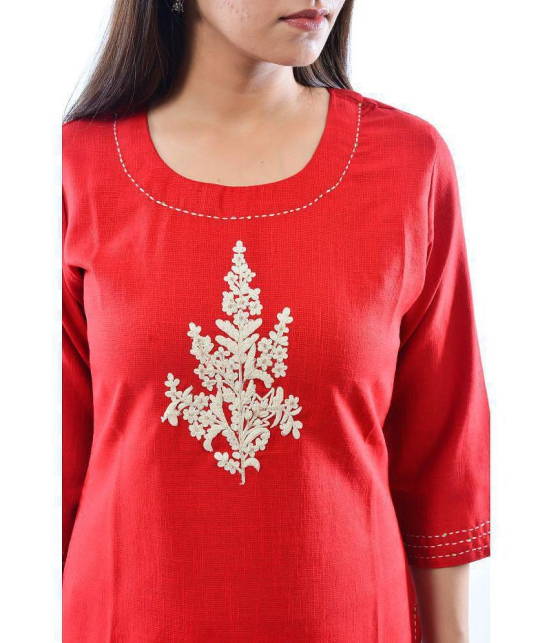 AMIRA'S INDIAN ETHNICWEAR - Red Linen Women's Stitched Salwar Suit ( ) - XXL