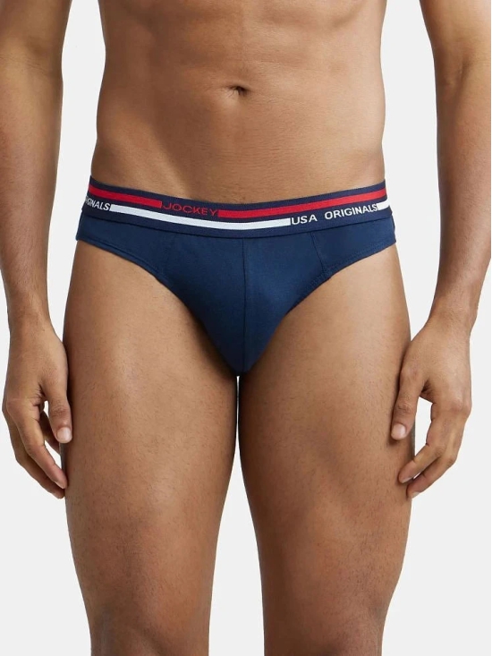 Jockey US49 Men Super Combed Cotton Solid Brief with Ultrasoft Waistband - Navy - None