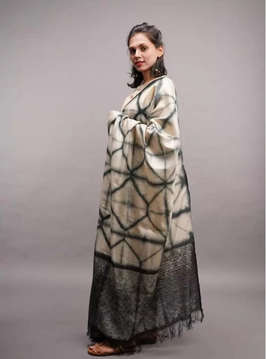 Tisser Kosa (Tussar) Silk Dupatta With Shibori