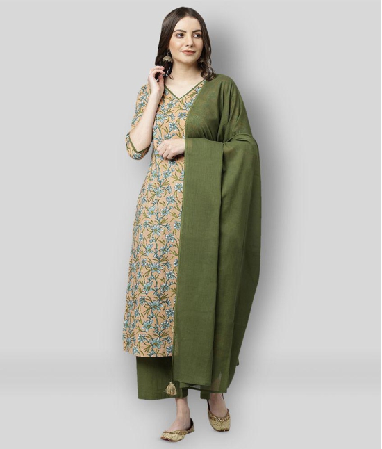 Janasya - Multicolor Straight Cotton Women''s Stitched Salwar Suit ( Pack of 1 ) - None