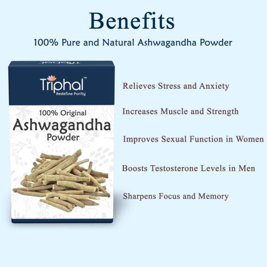 Ashwagandha Powder - 100% Pure & Natural - Triphal