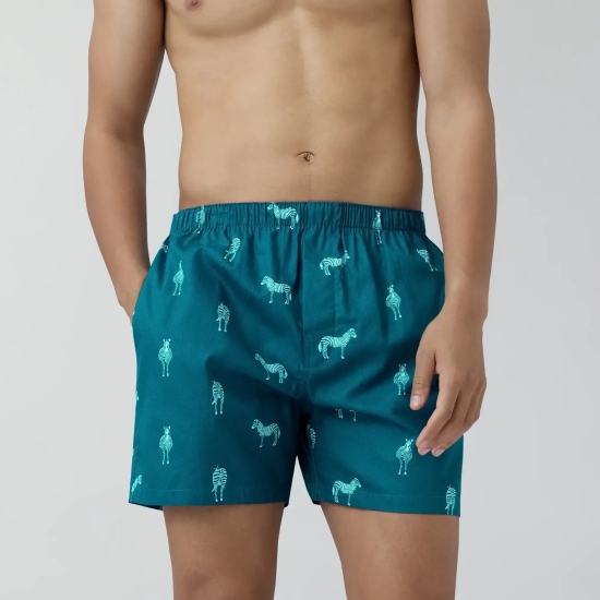 Remix Cotton Boxers Zebra Blue M