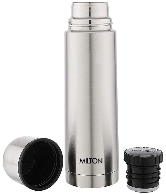 Milton Plain Lid 500 Thermosteel 24 Hours Hot and Cold Water Bottle, 500 ml, Silver - Silver