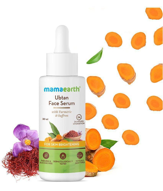 Mamaearth Ubtan Face Serum for glowing skin, with Turmeric & Saffron for Skin Brightening - 30 ml