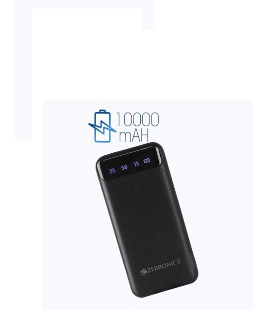 Zebronics 10000 -mAh 5V/2A Li-Polymer Power Bank - Black