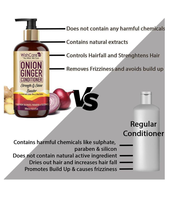 WishCare Onion Ginger Conditioner - Strength & Shine Booster Deep Conditioner 300 mL