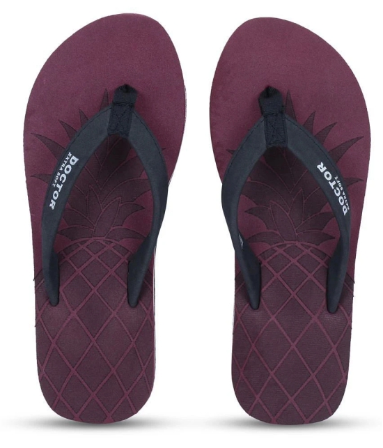 DOCTOR EXTRA SOFT - Maroon Womens Thong Flip Flop - None