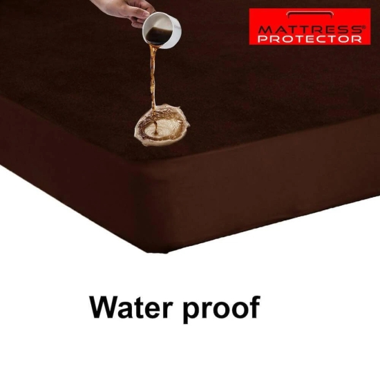 Mattress protector coffee waterproof cover for double bed (72 x 72 inch)-Brown / 72 x 72 inch