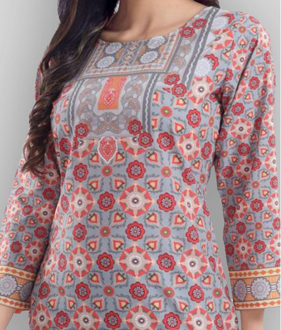 Meher Impex - Grey Crepe Women's Straight Kurti ( Pack of 1 ) - 4XL