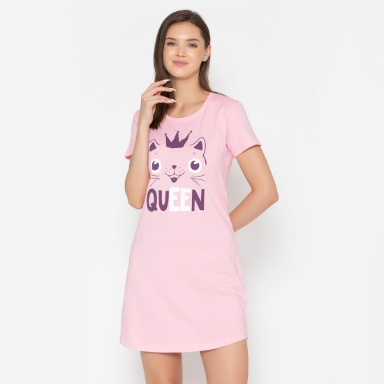 Women Cotton Sleepshirt - Orchid Pink Orchid Pink XL