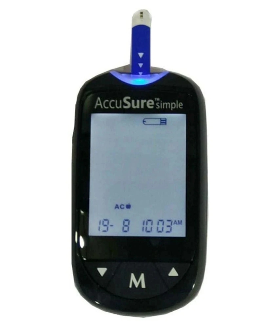 Accusure Simple Glucometer + 100 strips Expiry -Feb 2024