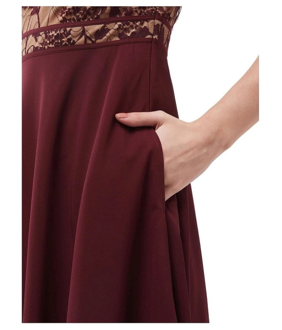 Miss Chase Polyester Maroon Regular Dress - Single - XL