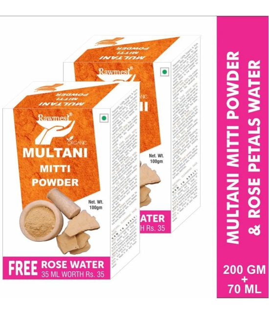 rawmest Multani Mitti withToner Rose Water Skin Tonic 200 g Pack of 2