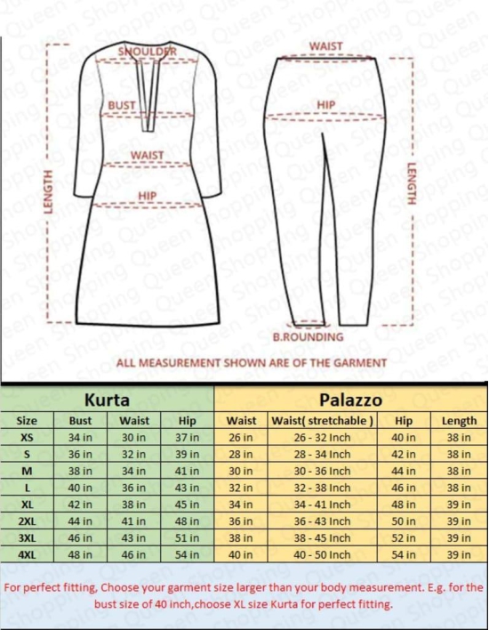 SHOPPING QUEEN Cotton Straight Kurta Palazzo Set