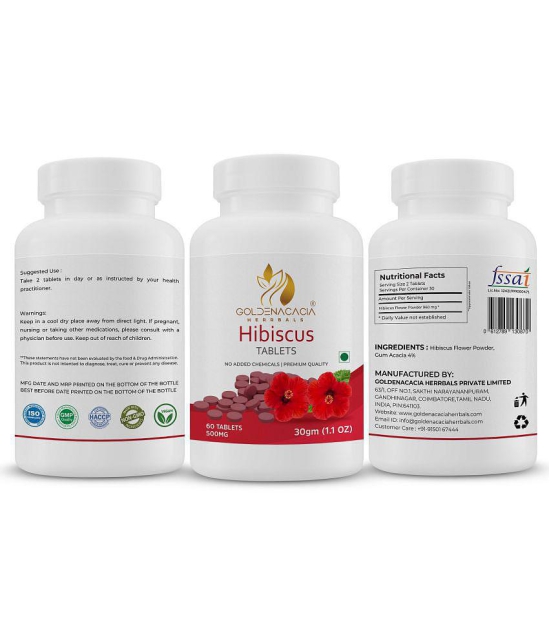 GOLDENACACIA HERRBALS Hibiscus 500mg 60 Tablets Tablets 1 no.s