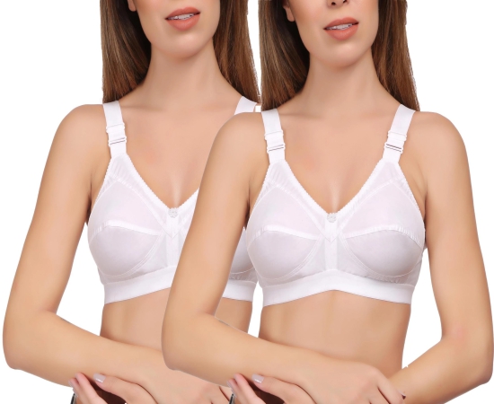 Eves Beauty Women Full Coverage Bra-38C / White / Cotton