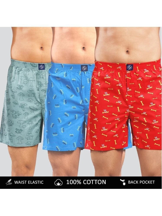 Supersquad Pack of 3 Cotton Mens Boxer- ( Assorted 14 ) - None