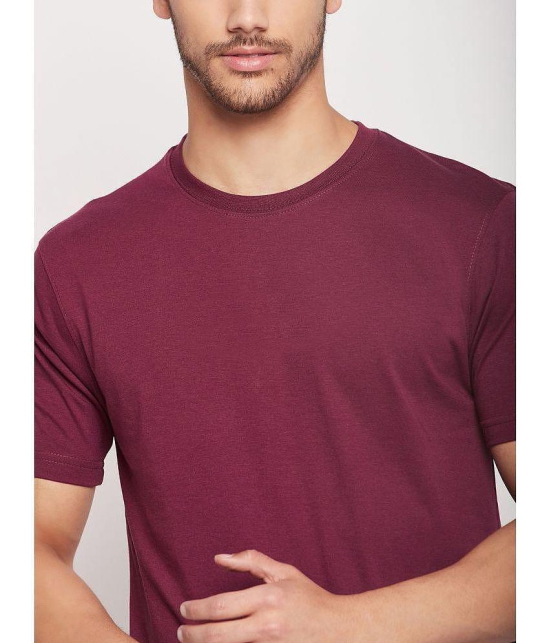 UNIBERRY - Wine Cotton Blend Regular Fit Mens T-Shirt ( Pack of 1 ) - None