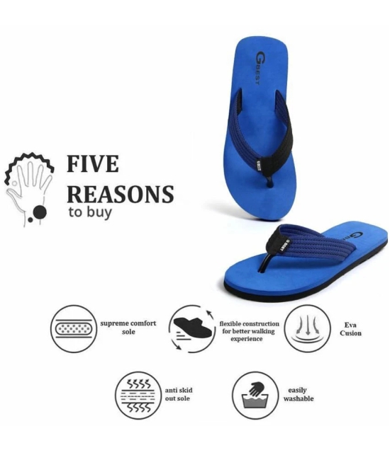 G Best Blue Mens Thong Flip Flop - None