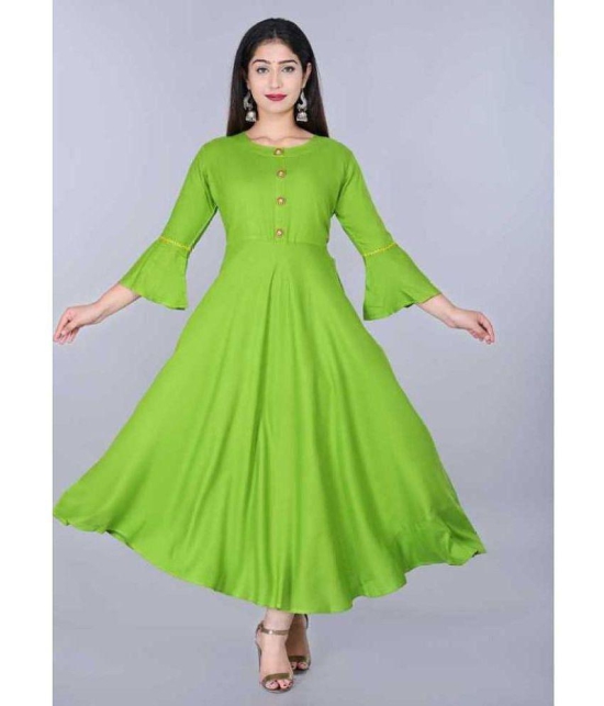 SIPET - Green Rayon Women's Anarkali Kurti ( Pack of 1 ) - None