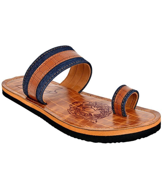 GRASS WALK - Rust Men's Leather Slipper - None