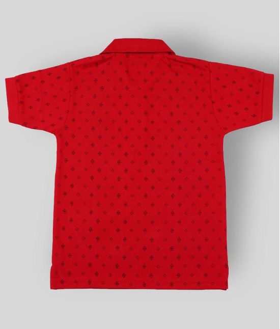 NEUVIN - Red Cotton Blend Boys Polo T-Shirt ( Pack of 1 ) - None