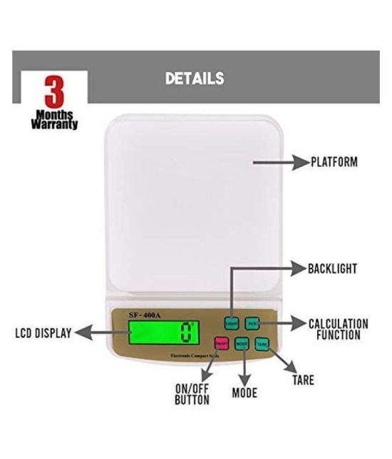 PE Digital Kitchen Weighing Scales Weighing Capacity - 10 Kg