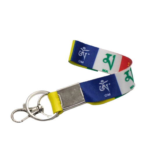 Key Chain - Buddhist Theme Wrist Loop with Tibetan Prayer Flag: Carry Blessings and Good Luck Wherever You Go  by Total Sporting And Fitness Solutions Pvt Ltd