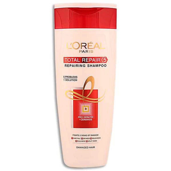 LOreal Paris Total Repair 5 Repairing Shampoo 175 ml, 4 Percent Repair Concentrate With Keratin