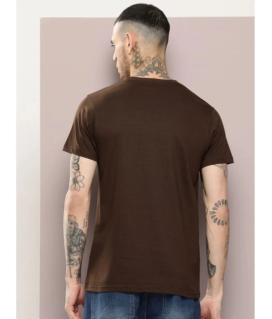 Dillinger Cotton Regular Fit Solid Half Sleeves Mens T-Shirt - Brown ( Pack of 1 ) - None