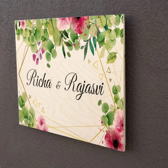 Floret Theme Name Plate-14x11 Inch