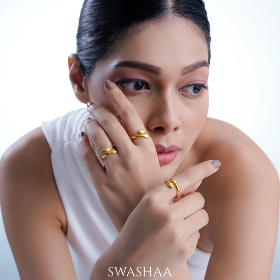 Leone Snake 18K Gold Plated Ring-Gold