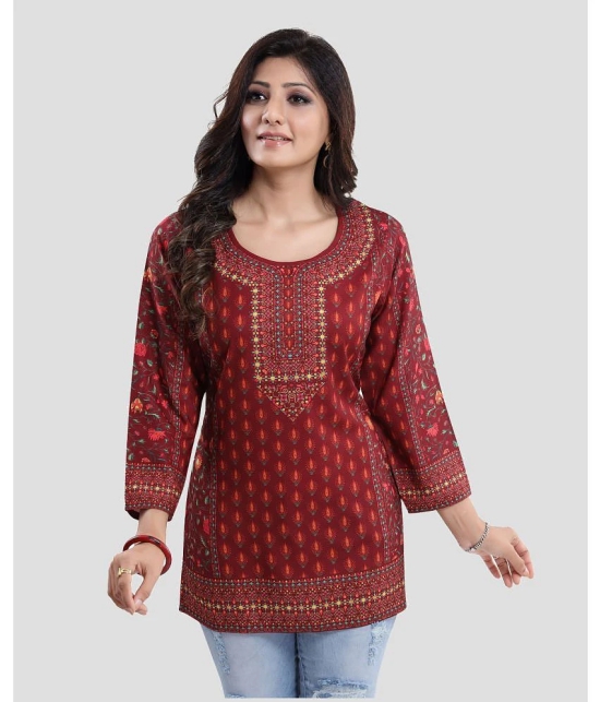 Meher Impex - Maroon Crepe Womens Tunic ( Pack of 1 ) - None